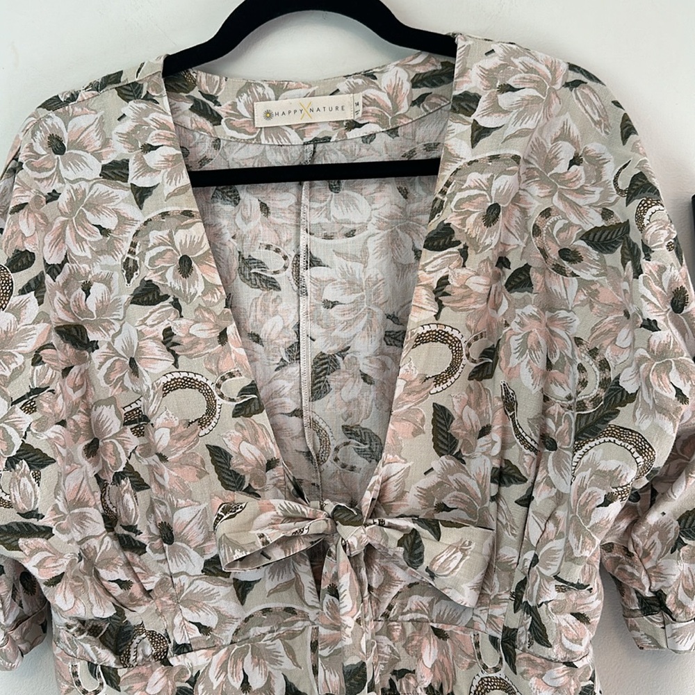 Happy Nature x Kate Hudson floral snake print boho button down midi dress - Picture 7 of 10